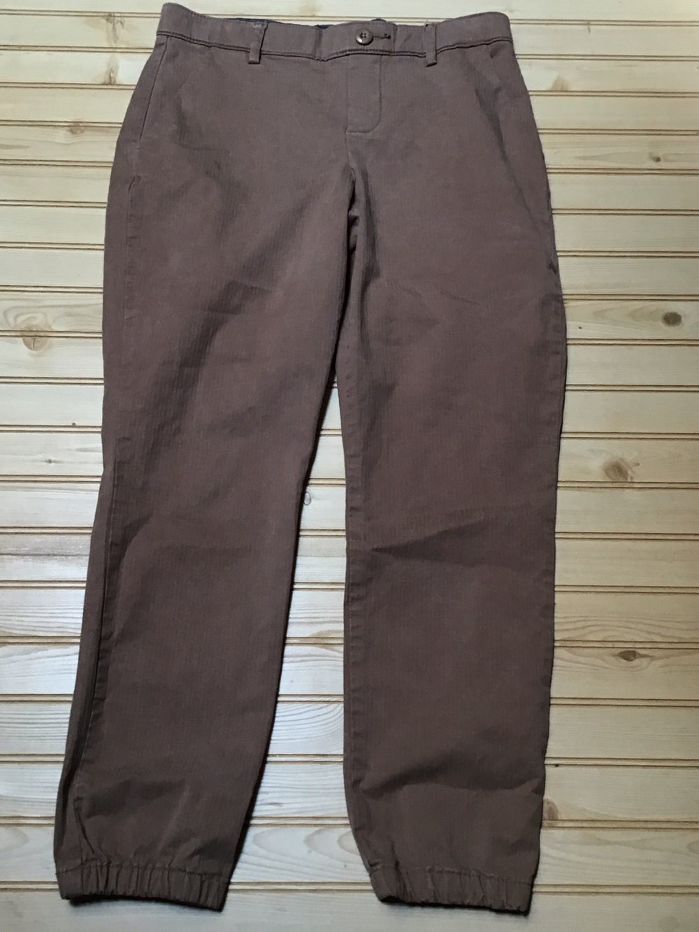 Lee Brown Cotton Stretch Tapered Leg Regular Fit Mid Rise Cuffed Jeans Pants 6